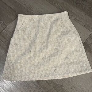 & Other stories women’s pearl bead mini skirt, cream, size 6